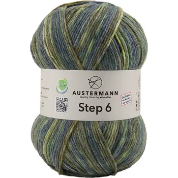 Příze Austermann Step 6 Color 614 Krokodil (Ponožková příze Step 6 - 614 Krokodil)