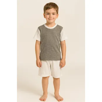 Chlapecké pyžamo Dětské pyžamo - Klasic šedo-bílé Velikost: EU 164