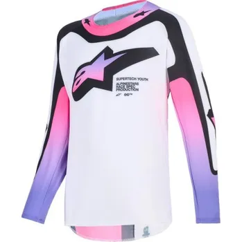 Moto dres Dres SUPERTECH VISTA YOUTH, ALPINESTARS, dětské (bílá/fialová/černá) 2026 (Velikost: M)
