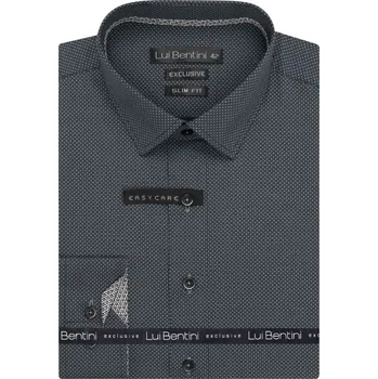 Košile AMJ kolekce Lui Bentini Slim fit šedá velikost: 40, délka rukávu: dlouhý rukáv