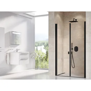 Ravak Chrome CSDL2 sprchové dveře dvoudílné 120 cm Profil: Černá, Sklo: Hladké čiré