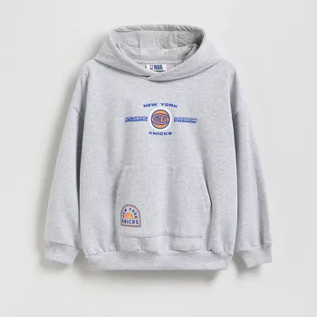 Chlapecká mikina Reserved - Mikina New York Knicks NBA - světle šedá - 935FJ-09M - 935FJ-09M-170