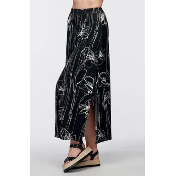 Dámská sukně Letní dlouhá černá dámská sukně s rozparkem 154 velikost S