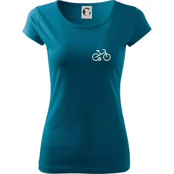 Dámské oblečení Obrázek kola na prsu ebike - Dámské triko Pure - S ( Petrolejová )