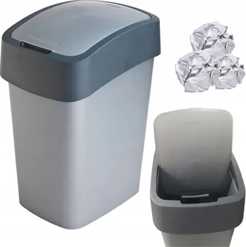 Odpadkový koš Odpadkový koš 25 l Curver Flip Bin, šedý plast pro recyklaci