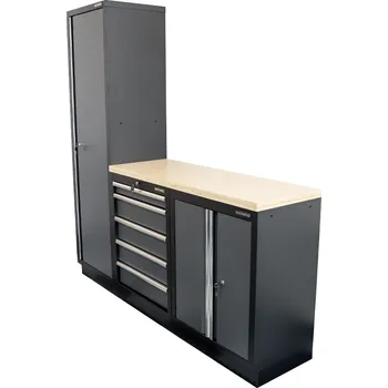 Dílenský stůl Matabro AKČNÍ SET Sestava 3 ks dílenského nábytku SET-CA01019 s dřevěnou pracovní deskou MB-TGW53