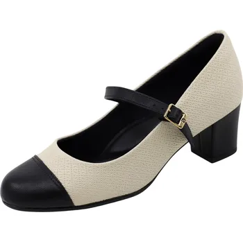 Dámské lodičky Dámské přírodní lodičky PICCADILLY s černou špičkou 110185-10 Velikost: 37