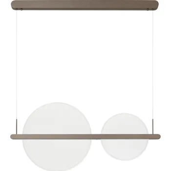 Hnědé kovové závěsné LED světlo Nova Luce Noah 91 cm