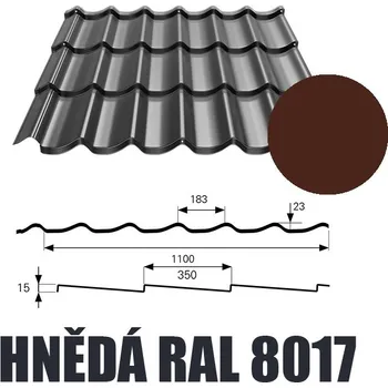 plechová krytina BP2 Plechová krytina ALFA 0,5mm HNĚDÁ Délka 2,5 m