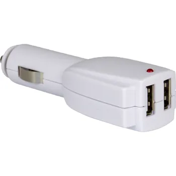 Redukce / adaptér 12 / 24 V 2x USB do zásuvky zapalovače 12 V - 1 × 2.1 A / 1 × 1 A , bílá (20.211)