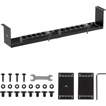 Organizace kabelů Kompaktní organizér kabelů Maclean pod stůl, max. zatížení 5 kg, černý, MC-107 B