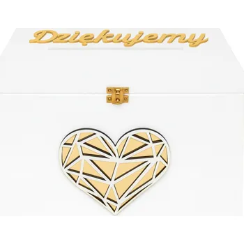 Svatební dekorace KRABIČKA NA OBÁLKY KRABIČKA BÍLÁ SVATBA SVATEBNÍ HOSTINA Svatební Přírodní Zlaté Srdce