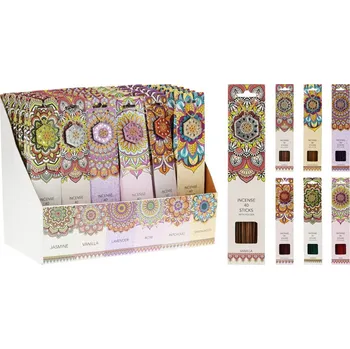 Čajovna Tyčinky vonné, 40ks, s korálkovým a zrcátkovým stojánkem, mix vůní a barev 306mm