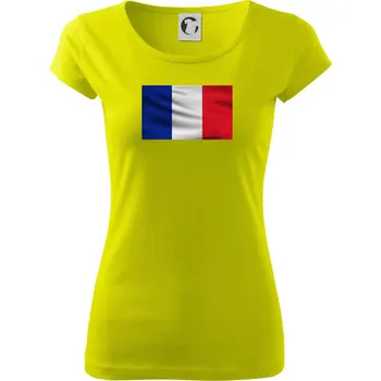 Dámské tričko Francouzská vlajka obdélník - Dámské triko Pure - XS ( Limetková )