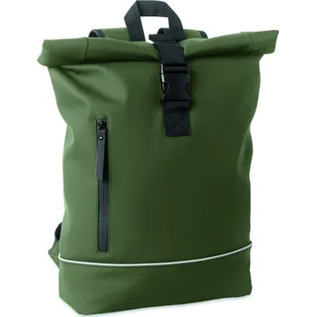 Městský batoh Rolovací PU batoh na notebook 1 Laptosa - Tmavě Zelená