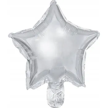 Balónek Fóliový balónek hvězda stříbrná 25cm 3 ks