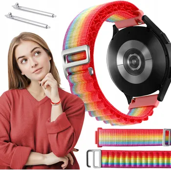 Řemínek na hodinky Řemínek pro Devill Bianka 42mm chytré hodinky duhový řemínek 20mm s teleskopy