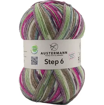 Příze Austermann Step 6 Color 605 Waldbeere (Ponožková příze Step 6 - 605 Waldbeere)