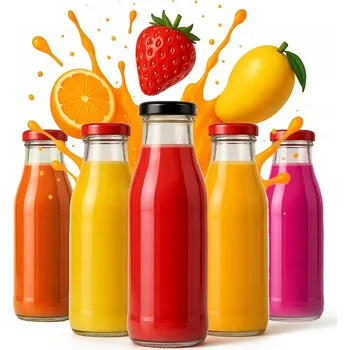 5 x KUBUŚ 500 ml skleněné lahve na džus, 0,5 l