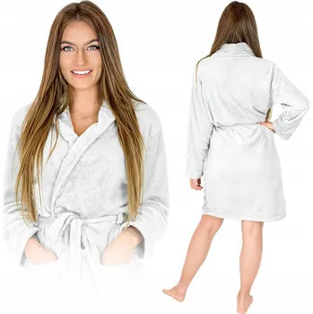 Dámské noční prádlo TEPLÝ DÁMSKÝ ŽUPAN Z MIKROVLÁKNA DO SAUNY, PYŽAMO, KOUPACÍ TEPLÁKOVKA, KAPSY, VELIKOST L