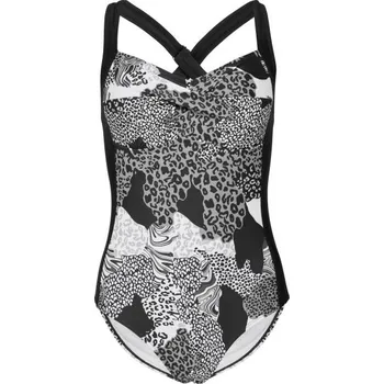 Dámské plavky Dámské jednodílné plavky AQUOS RONSA 2XL Černá, Šedá, Bílá