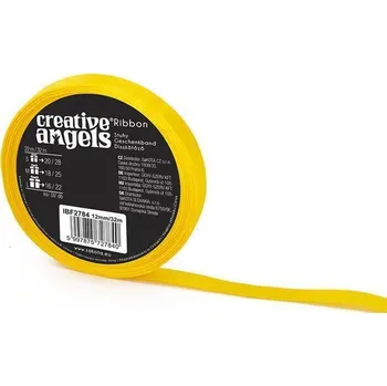 Stuha Saténová stuha, žlutá, 12 mm x 32 m, IBF2784