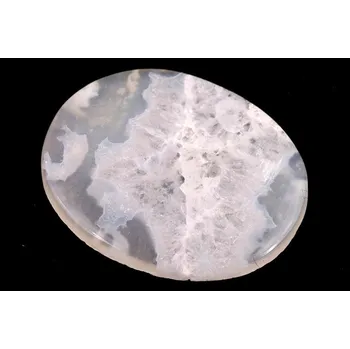 Přírodní kámen Kabošon White Feather Agate č.3490 (41x33x4mm)