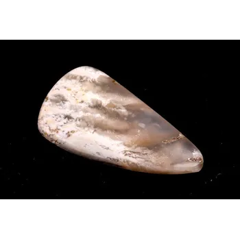 Přírodní kámen Kabošon White Feather Agate č.3505 (38x21x5mm)