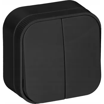 vypínač Dvojitý vypínač nástěnný černý IP20 ORNO ToDo