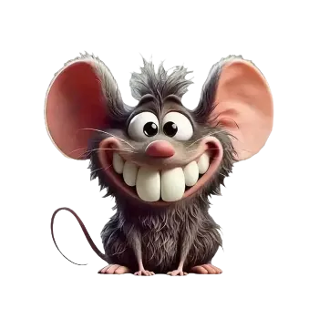 Nášivka Nažehlovací obrázek - bláznivý myšák (18,0 x 17,0 cm)