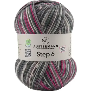 Příze Austermann Step 6 Color 612 Lava (Ponožková příze Step 6 - 612 Lava)