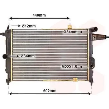 Chladič motoru Chladič, chlazení motoru VAN WEZEL 37002119