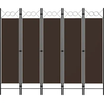 Paraván Paraván 5-panelový, hnědý, 200 x 180 cm