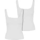 Top z Urban Classics - Dámský žebrovaný top se širokým výstřihem (balení 2 ks) - Ženy - bílá