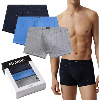 Boxerky Pánské boxerky Atlantic 3Mh-209 A'3 S-2Xl S tmavě modrá-šedá-modrá