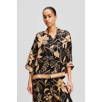 Dámská košile HALENKA KARL LAGERFELD PRINTED BLOUSE ORCHID AOP
