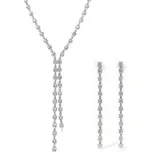Troli Úchvatná sada šperků s čirými krystaly (náhrdelník, náušnice) + 2 měsíce na vrácení zboží