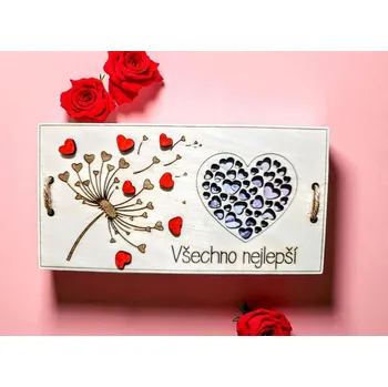 Dárková krabička Dekorace z Řečice Dřevěná dárková karta na peníze k narozeninám❤️