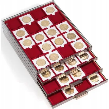 Sběratelství Paleta MB pro mince 50x50 mm Leuchtturm, kazeta pro 20 mincí v pouzdrech Quadrum