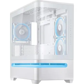 PC skříň ASUS Case AP202 PRIME CASE, mATX, Průhledná bočnice, 3x 120mm ARGB Fan, bílá