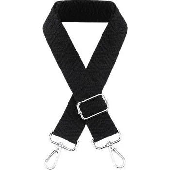 Kabelka Vyměnitelný popruh ke kabelce - Tkaný černo šedý, stříbrná spona