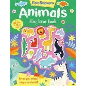 První čtění Felt Stickers Animals Play Scene Book – Kit Elliot (EN)