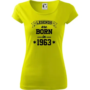 Dámské tričko Legends are born in 1963 - Dámské triko Pure - M ( Limetková )