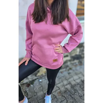 Těhotenská mikina Kulišárny Mikina dámská WARM starorůžová kojicí VELIKOST: 36-38