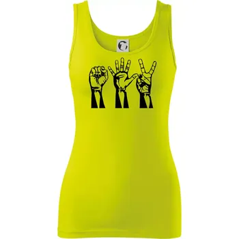 Dámské tričko Kámen nůžky papír černé - Dámské tílko - L ( Limetková )