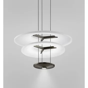 Závěsné LED světlo Vistosi Dione SP2 Barva světla: 3000K teplé světlo, průměr: průměr 520mm, materiál montury: černý matný nikl