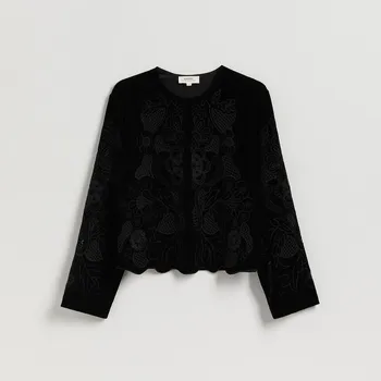 Dámské sako Reserved - Krajkový blejzr - černý - 229HP-99X - 229HP-99X-L