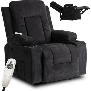 Masážní křeslo JAKS Masážní křeslo černé manšestr Box 2