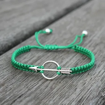 Náramek Jednoduchý unisex párový náramek pro štěstí | náramek, šňůrkový náramek - Zelený