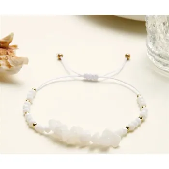 Náramek Ručně pletený náramek z drcených kamenů | energetický náramek, minerální šperk - BR23Y0905-3